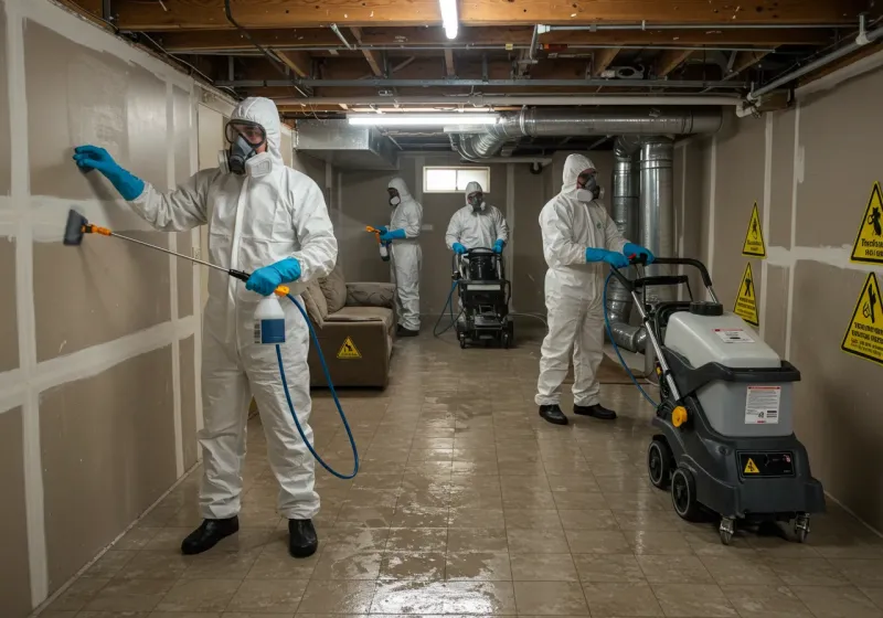 Basement Moisture Removal and Structural Drying process in Fort Lee, NJ